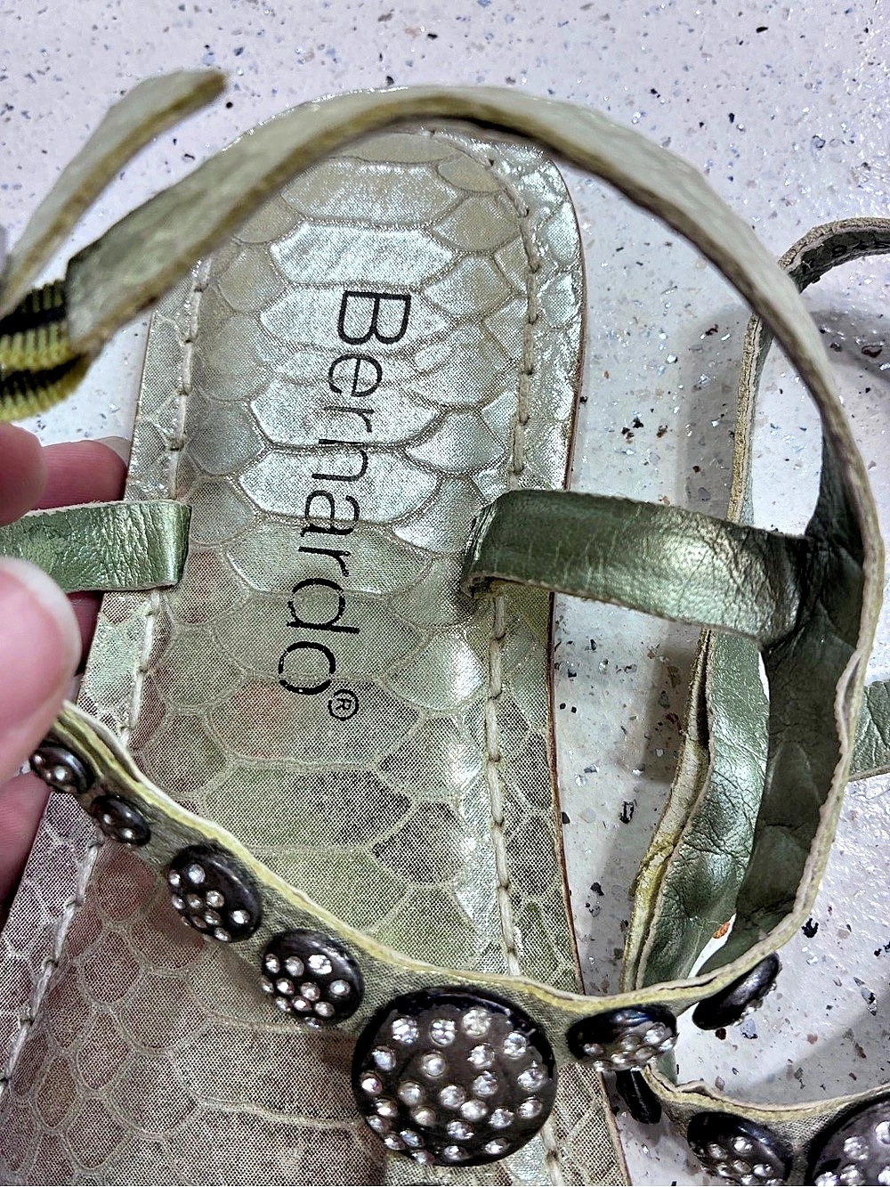 Bernardo Studded Metallic Sandals - Picture 3 of 6